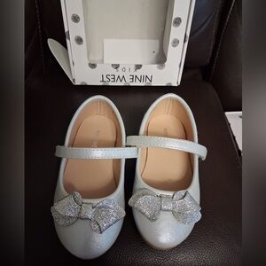 Nine West Kids Glittery Silver Dress Shoes
